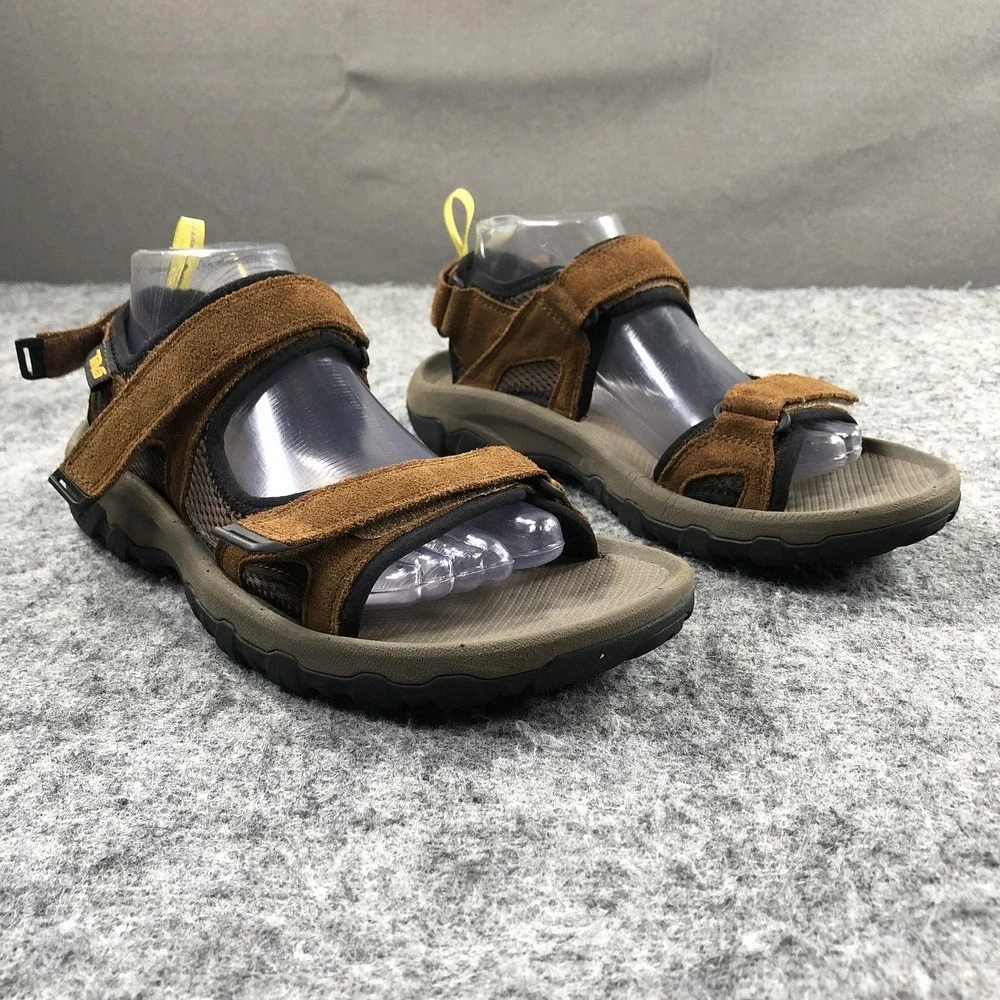 Teva Sandals Mens 8 Brown Suede Hook & Loop Hiking Outdoor Comfort Shoes
